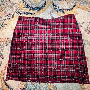 Vineyard Vines Red Tartan Sequin Skirt